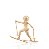 Flat Cross-Country Skier Charm, 14K Yellow Gold