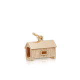 Foster Covered Bridge Charm Cabot Vermont, 14K Yellow Gold