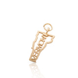 Vermont State Bold Charm, 14K Yellow Gold