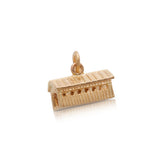 Small Covered Bridge Charm, 14K Yellow Gold