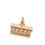 Large Covered Bridge Charm, 14K Yellow Gold