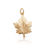 Large Maple Leaf Charm, 14K Yellow Gold