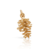 Small Pinecone Charm, 14K Yellow Gold